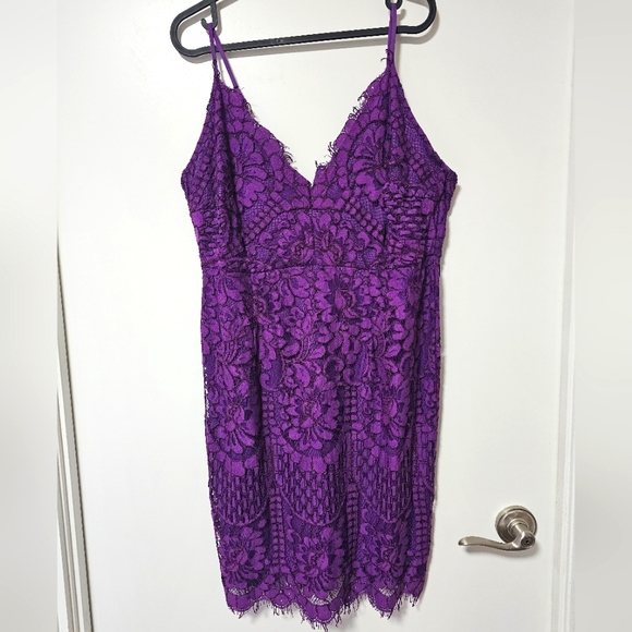 Add On $5 - Purple Lace Party Dress - Picture 2 of 14